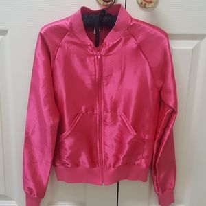 hot pink satin jacket